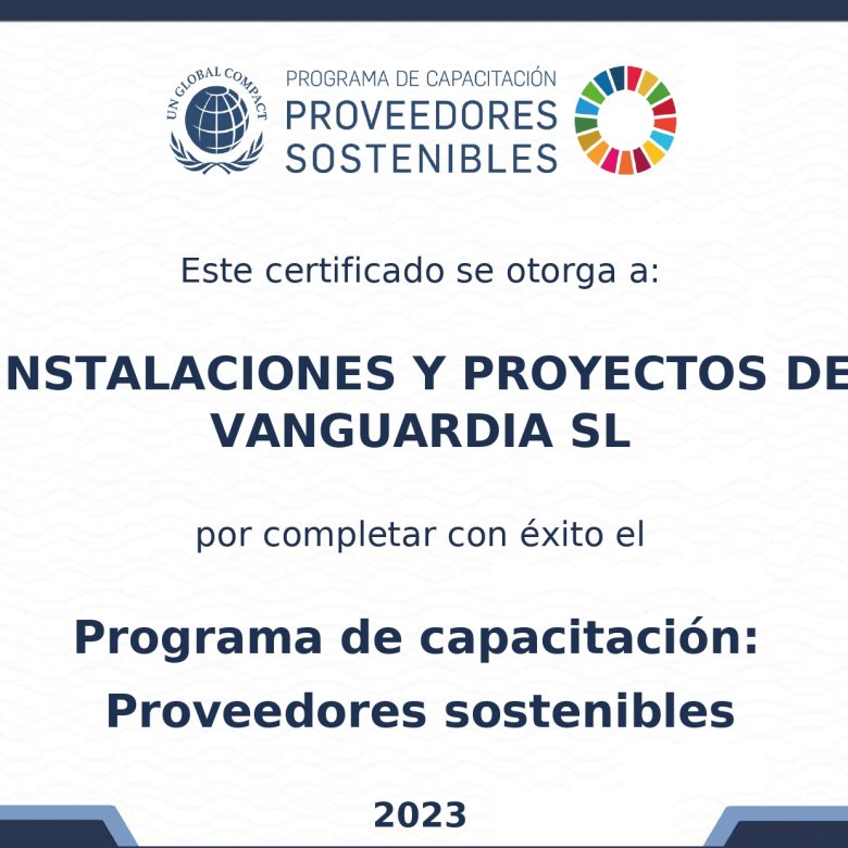 Certicicat PROGRAMA DE CAPACITACIÓ: PROVEÏDORS SOSTENIBLES