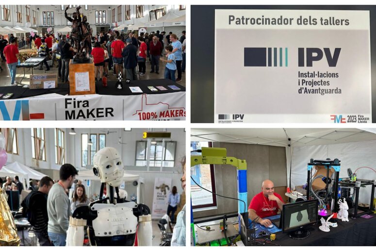 Los días 19, 20 y 21 de octubre se celebró en el MERCAT DEL PLA de Lleida la 2ª FERIA MAKER LLEIDA. Una Feria para dar a conocer la filosofía DIY (do it yourself) y el mundo Maker al público en general. Una Feria abierta a todo el mundo que contó con la participación tanto de entidades como de Makers particulares venidos de todas partes, donde se exponían y compartían sus proyectos de software abierto, que cualquiera puede replicar y modificar, y hardware. La Fira contó con robots (como Inmoov), Impresión 3D, Realidad Virtual, Fabricación de Cohetes, Drones y Domótica entre otros. Todo relacionado con la filosofía "hacértelo tú mismo" (DIY). En IPV nos sentimos muy orgullosos de participar en el patrocinio de los talleres, dando la oportunidad, tanto a los alumnos de centros educativos como a los apasionados del mundo Maker, de interactuar y participar en estos proyectos tan interesantes e innovadores.